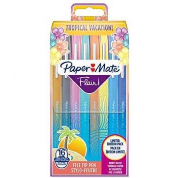 PAPER MATE FLAIR FEUTRE D'ÉCRITURE TROPICAL, POINTE MOYENNE (0,7 MM), ASSORTIMENT