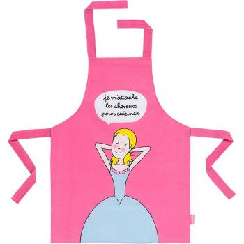 Tablier à manches courtes pour enfant – Princesse Je m'attache Les Cheveux – 41x55 cm