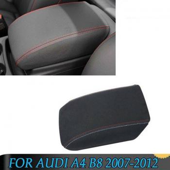 Black Alcantara Center Console Armrest Lid for A4 B8 2007