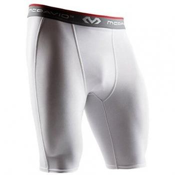 McDavid Pantalones Cortos de Compresión, Hombre, Blanco, Talla M