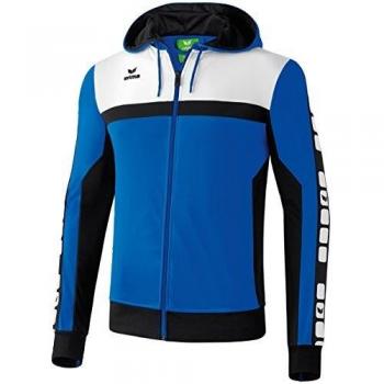 Erima Classic 5C Trainings-Jacke für Kinder – New Royal, Schwarz/Weiß, 140 kg (Größe)