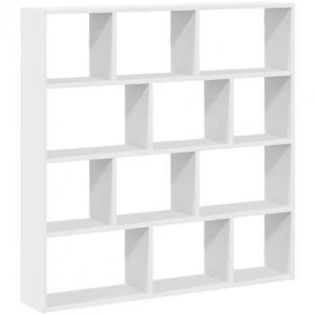 Vidaxl Modern Wall Cube Shelf 12 Compartment White Engineered Wood