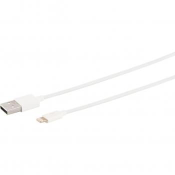 S/CONN USB A Stecker auf 8-Pin Stecker Lade-Sync Kabel, 0,5m, ABS, weiß, 2.0