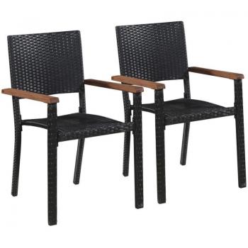 Lot de 2 Chaises D'Extérieur en Résine