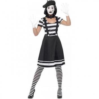 Smiffys Women’s Classic Mime Attire, White & Black