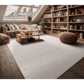 Tapis patio Paco Home 60x100 cm – style moucheté en blanc cassé
