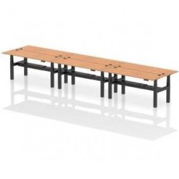 Air Back-to-Back 1800 x 600mm Height Adjustable 6 Person Bench Desk