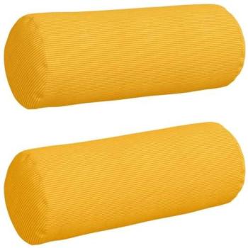 Coussins Rembourrés Jaune Clair 2 Pcs Ø 25 x 70 Cm