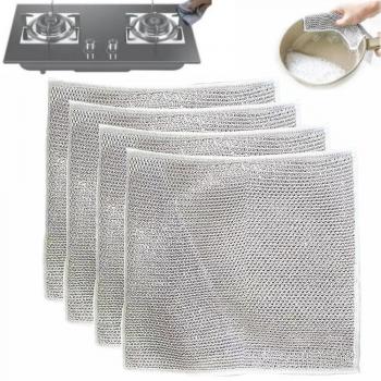 4 chiffons en fil pour nettoyage humide et sec