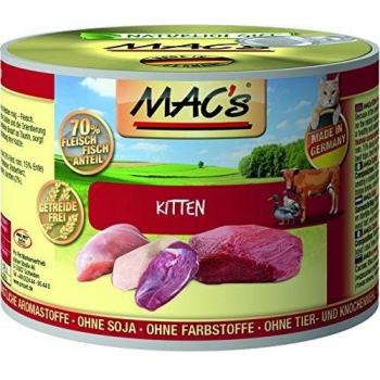 Katzennassfutter MAC’s Cat Dose Kitten, Pute, Rind und Ente, 200 g