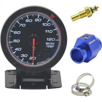 Schwarz‑Weiß Drachen Temperaturmeter 60 mm, Auto‑Motorrad‑Wasser‑Anzeige, licht