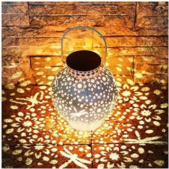 KOOPER Solar Lanterns Outdoor Metal Hanging Solar Garden Lights with Vintage