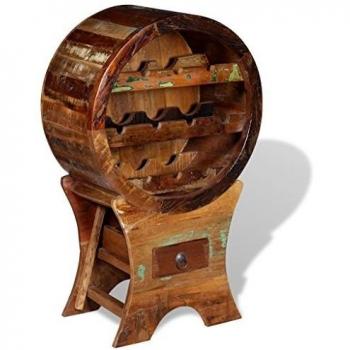 Vidaxl 10 bottle capacity wine rack in solid reclaimed wood