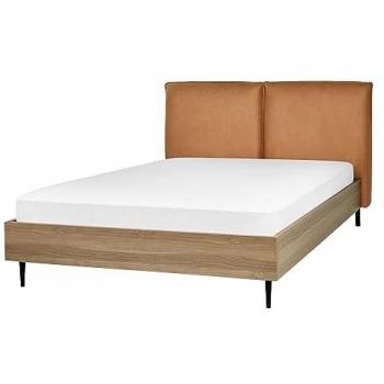 Dual-Size Golden Brown Faux Leather Headboard, Limanton Style