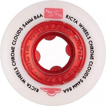 Red 54mm Ricta Chrome Clouds 86A Skateboard Wheel Bundle – 4-Pack