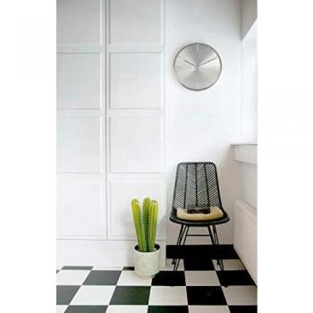 Karlsson „Belt“ Metall-Wanduhr – Silberschlicht, 3,5 × 40 × 40 cm