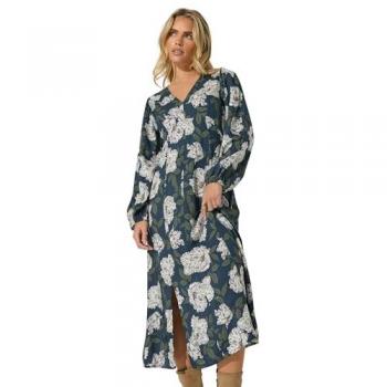 Navy Gardenia Midi Dress, Petite Fit