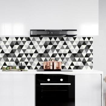 Stickerdecofr Tri‑Angle Monochrome 200×50 cm à Colle