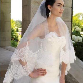 Bridal Veil with Lace Sequin Edge