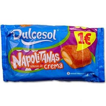 Napolitana Rellena de Crema 160g Dulcesol 4 Unidades