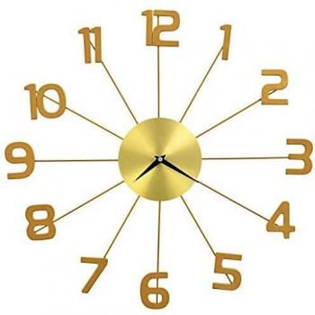 VidaXL Wall Clock Metal 50 cm Golden