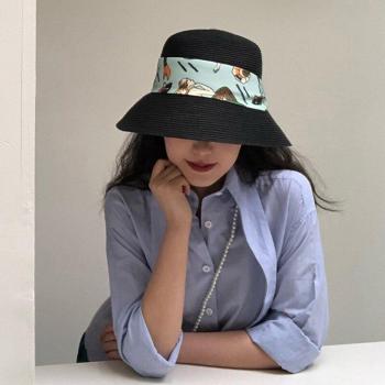 Sombrero de Paja con Cinta de Algodón