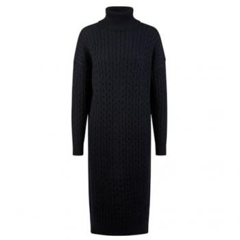 MARC AUREL Zopfmuster Strickkleid blau Größe 34