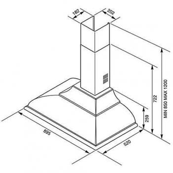 Campana Smeg KC19AOE 90cm Antracita