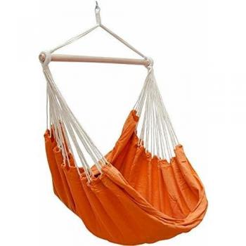 Siège Suspendu en Hamac 185x130cm Orange avec Pivot 360°