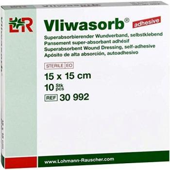 VLIWASORB Adhesiv Superabsorbier Kompaktstick 15 × 15 cm – 10er-Pack