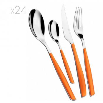 Set di posate 24 pezzi Glamour arancio