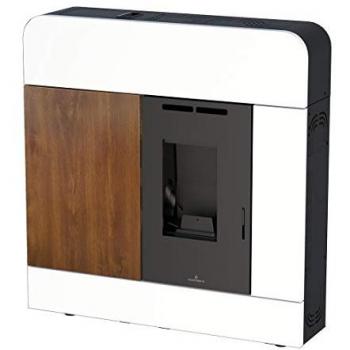 Estufa de Pellet Blanco Efecto Madera DORA-MF 10 kW