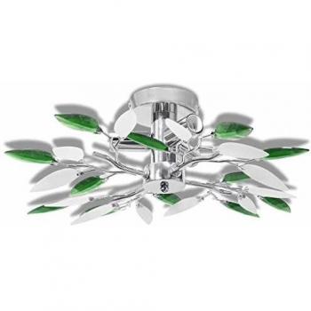Contemporary Leaf Arms Ceiling Lamp with Acrylic Crystals and 3 E14 Bulbs
