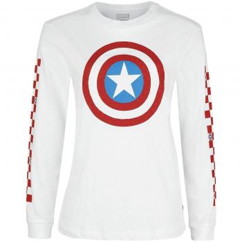 Vans Marvel Captain Shields Manches Longues Femme Blanc/Rouge S
