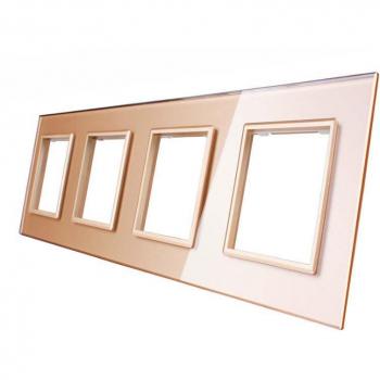 Frontais 4×Vidro Dourado com 4 Tomadas – LEDBOX LIVOLO