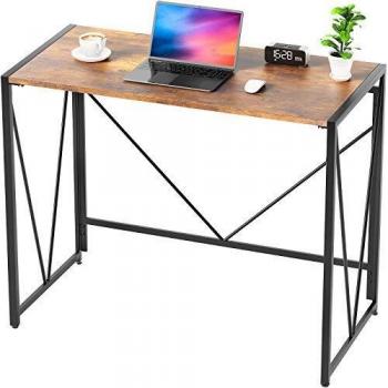 NobleWell Home Office Fold‑Away Desk – Brown Wood