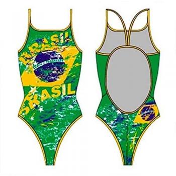 Turbo Brazil Dual-Tone Green & Yellow 2XL Woman's Swim Set