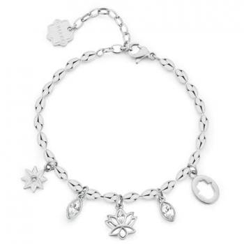 Bracciale Elegante di Acciaio con Pendenti Chakra