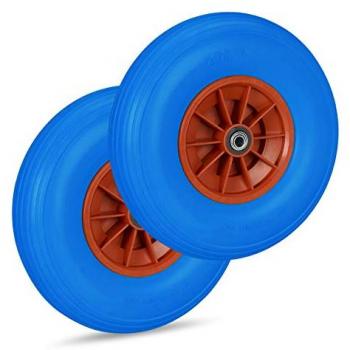 Blue/Red Wheelbarrow Wheels with Plastic Rim