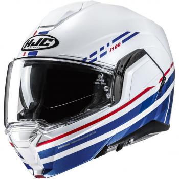 HJC i100 Sysma Casque M Blanc et Bleu avec Rouge