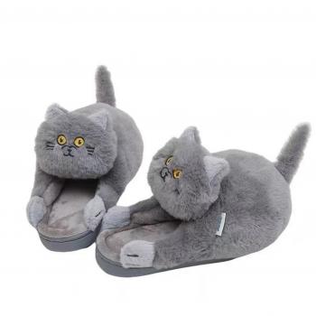 Pantuflas Gato Azul para el Hogar