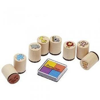 Tampons Encreurs Animaux Sauvages 8 pièces 4 Couleurs