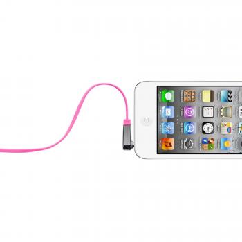 Belkin Cavo Audio 3,5 mm Maschio – 0,9 m – Rosa – Piatto Angolare