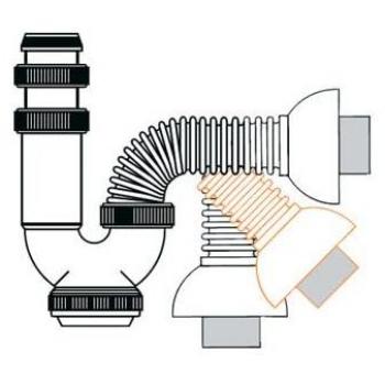 Sifón Curvo Lavabo Flex 1-1/2x40 – Sistema Tecno SIFON EXT.ORI.LAV.BIDE S-V 1-1-2(T33F)