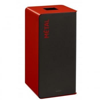 Poubelle de tri sélectif Rossignol Cubatri 40 L Gris Manganèse Rouge sans serrure