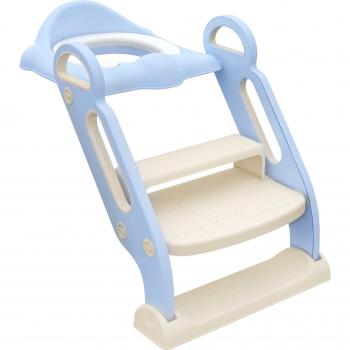 ZONEKIZ Klappbarer Toilettentrainer für Kinder mit Treppe und Griff, geeignet für 2-6 Jahre