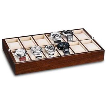 Ferocase 12‑facher Uhrenschrank – Walnuss-Display