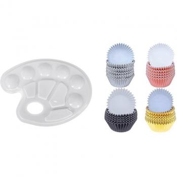 10-Grid Paint Palette & 400 Treat Cup Liners Set