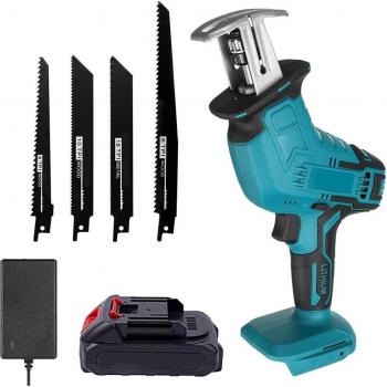 21V Reciprocating Saw Cordless with 3 Wood Blades and 1 Metal Blade for Makita Battery