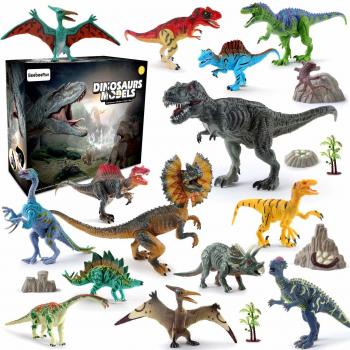 Dinosauri in Miniatura 21 Pezzi con Giardino Roccioso